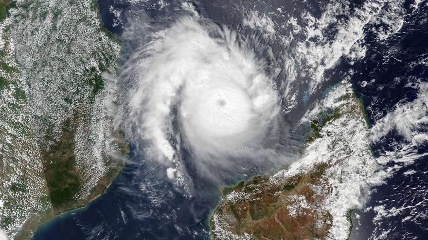 Imágenes meteorológicas del ciclón en Mozambique.