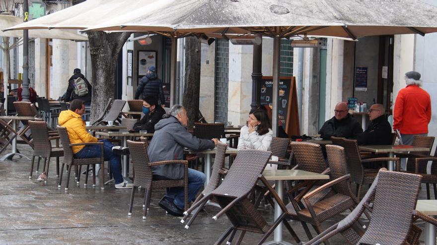 Algunes terrasses de la Rambla de Girona