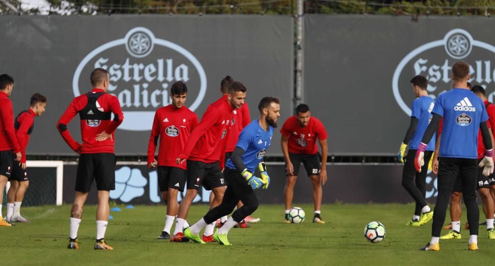 La plantilla del Celta encara una larga semana de trabajo para preparar el encuentro ante Las Palmas.