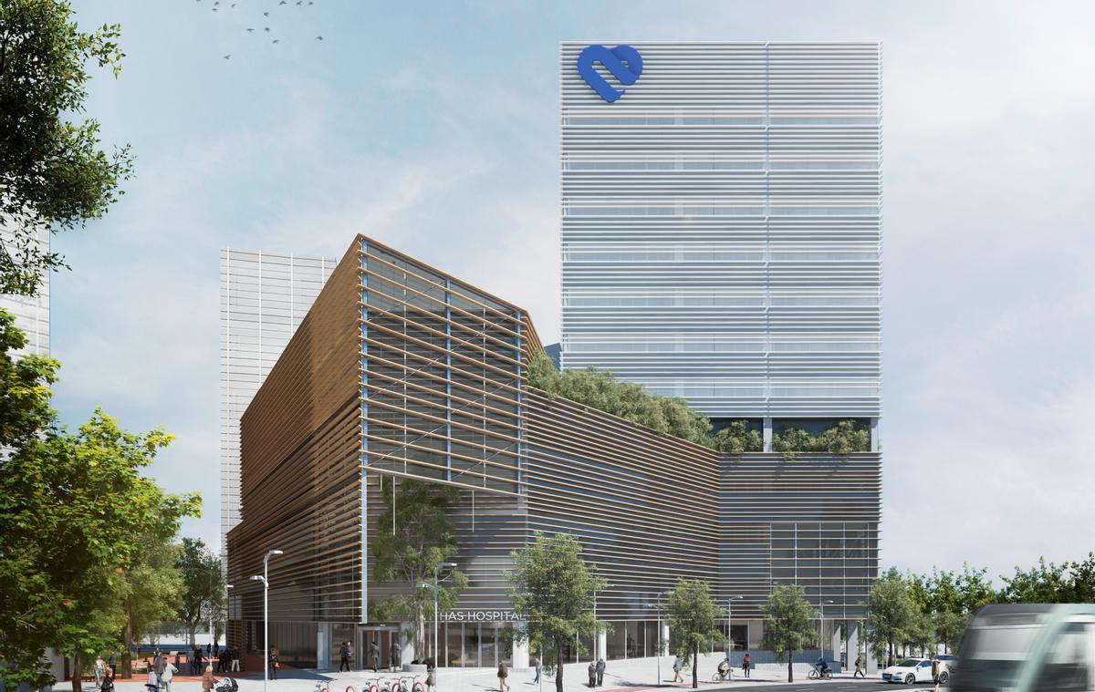 Render del futuro hospital privado del grupo Vithas en Esplugues de Llobregat.