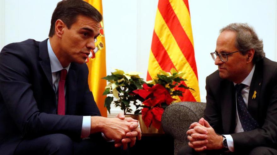 Pedro Sánchez y Quim Torra, este jueves en Barcelona.