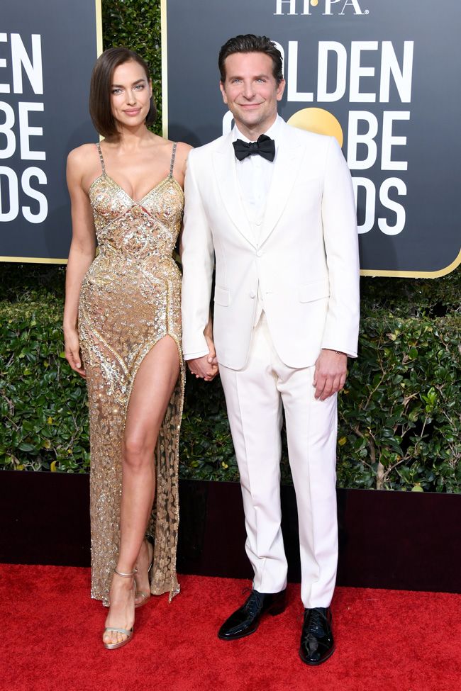 Globos de oro 2019: Irina Shayk y Bradley Cooper con looks de Versace y Gucci