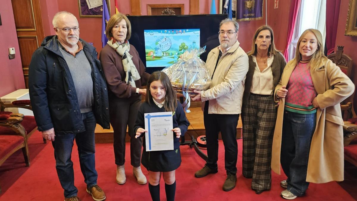 Por la izquierda, Julio Lasaosa,  Reyes Ugalde, Ángela Rivero del Valle,  David Casado, María Paz Prida y  Ángela del Valle.