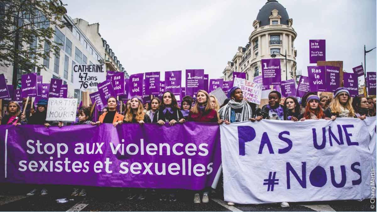 Manifestación contra la violencia sexista en Francia