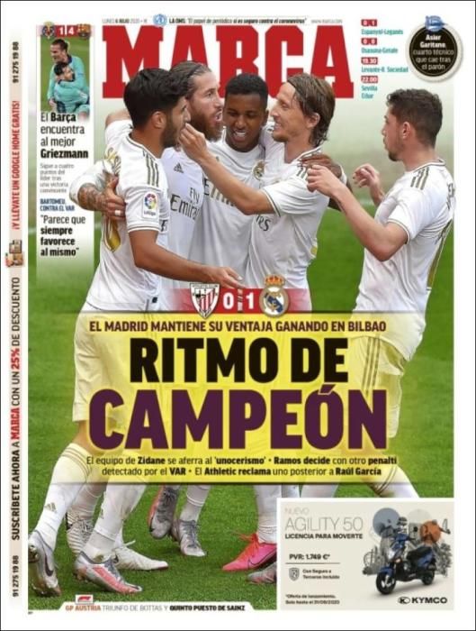 Portada MARCA lunes 6 julio 2020