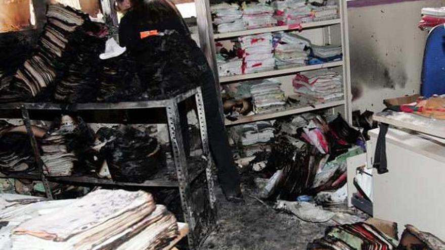 Instalaciones de la Audiencia tras el incendio.