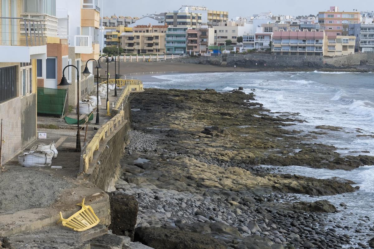 Obras en el paseo de Salinetas, en una foto de archivo.