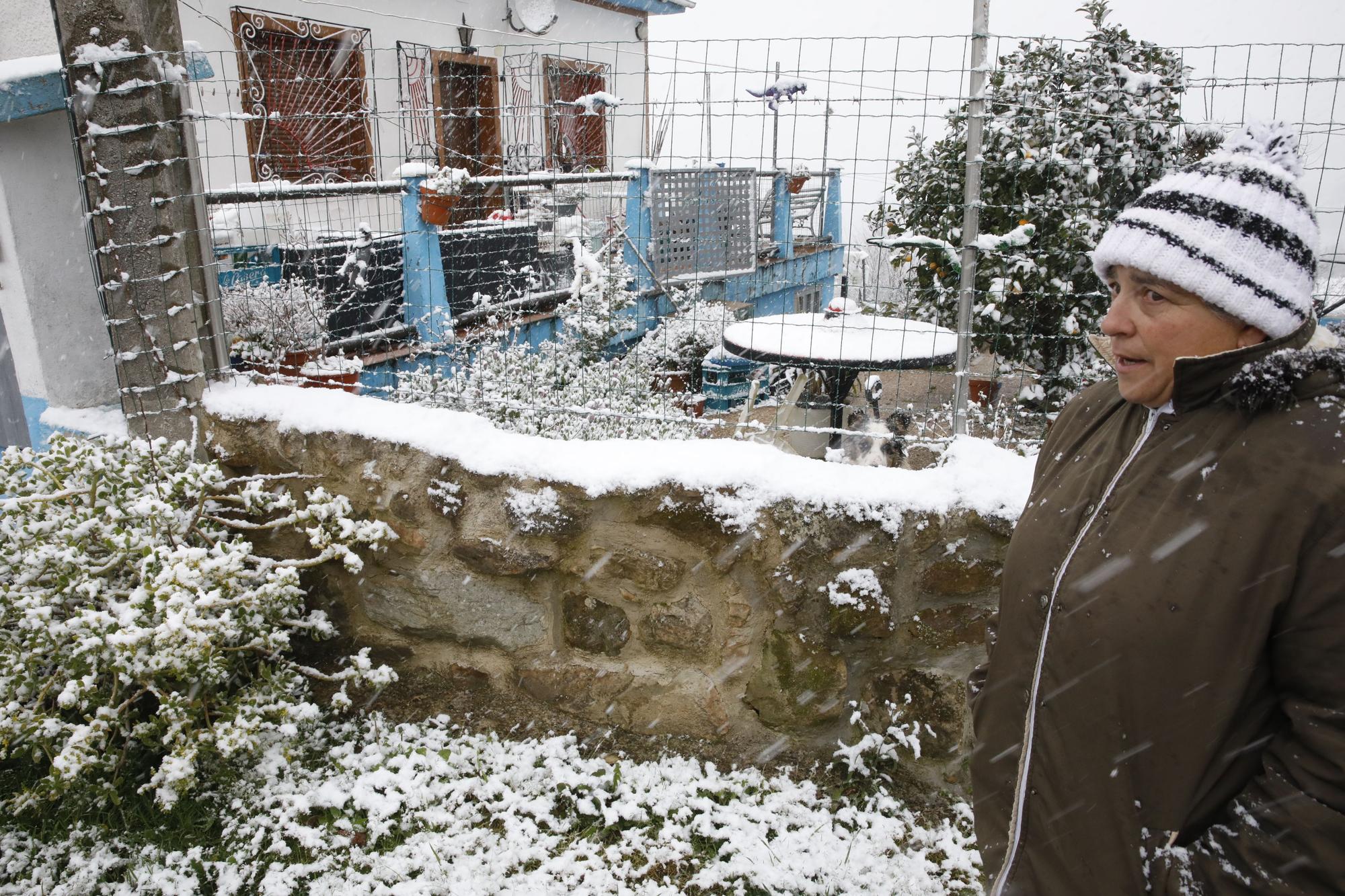 En imágenes: La borrasca Juliette llena de nieve parte de la zona rural de Gijón