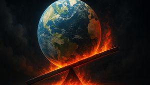 Recreación artística del desequlibrio energético que afecta al planeta como consecuencia del calentamiento global.