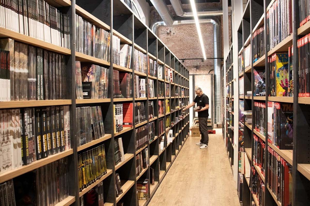 Interior de ECC Cómics en el barrio de Gràcia de Barcelona.