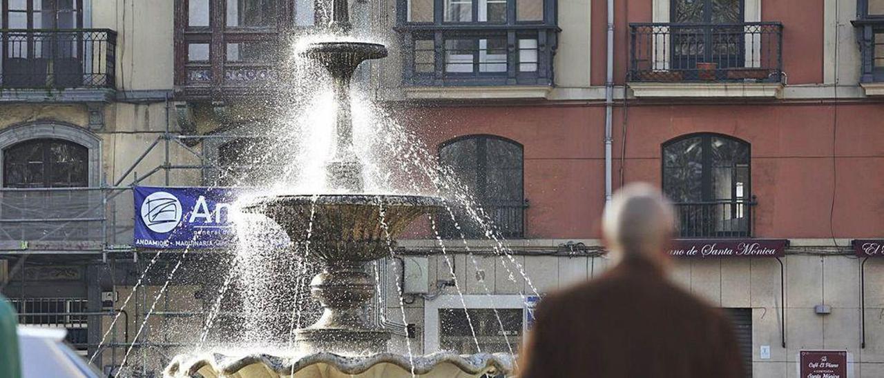 La fuente de la plaza de Pedro Menéndez.