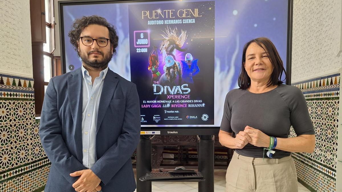 Héctor Collín y María Delgado presentan el espectáculo 'The Divas Xperience' que se presentará el 6 de junio en Puente Genil.