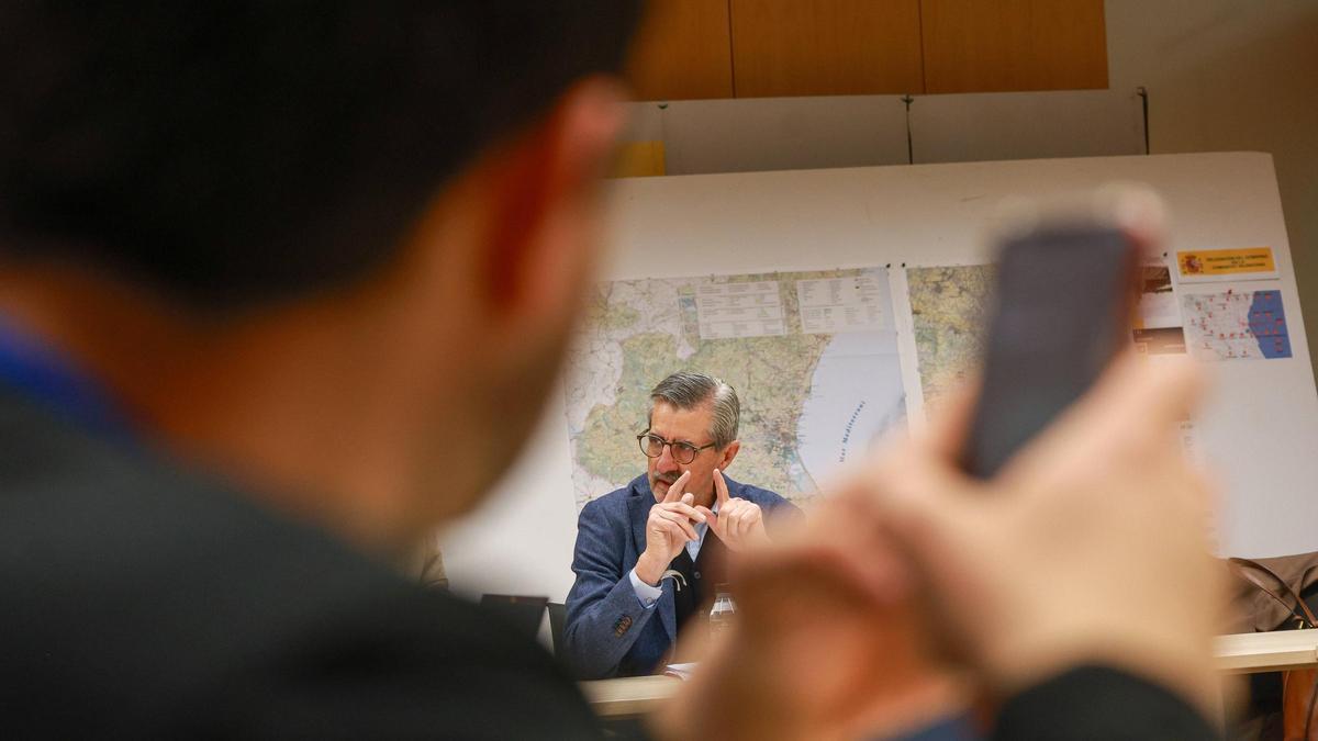 José María Ángel, durante una comparecencia como comisionado de la dana.