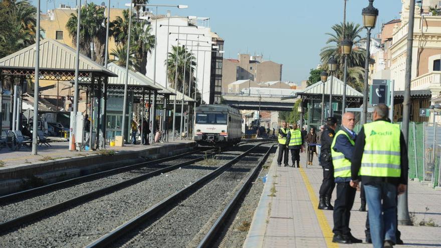 Vías del tren en la estación del Carmen de Murcia.