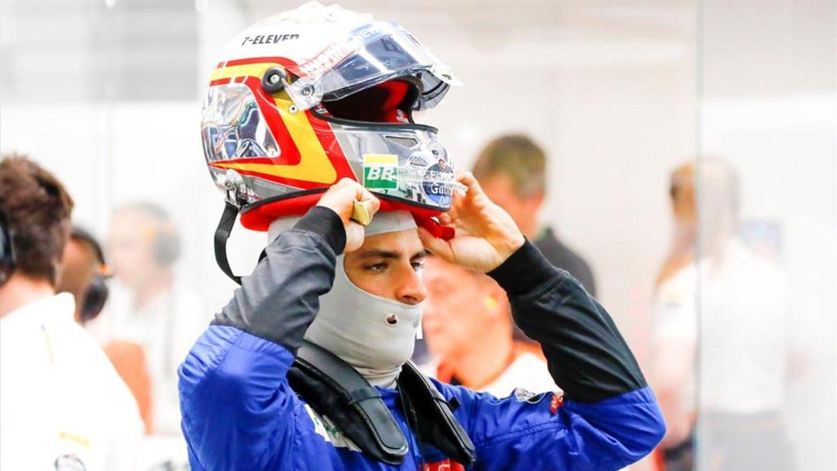 Sainz durante la sesión de entrenamientos en Marina Bay