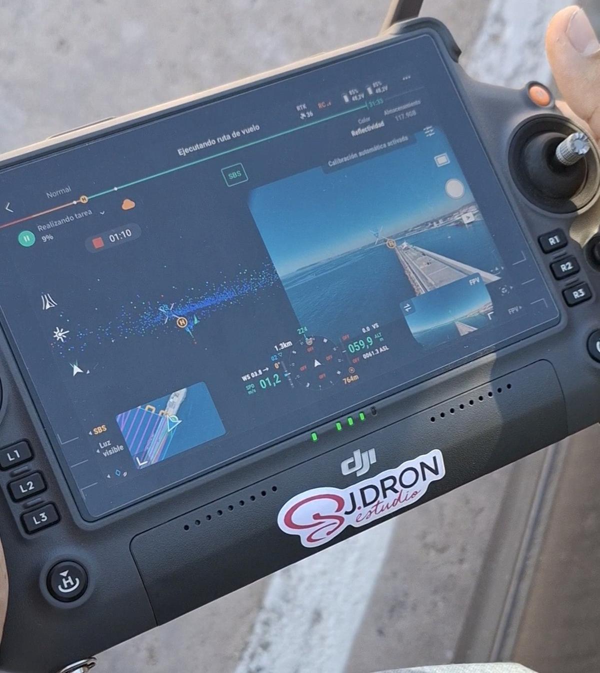 El panel de controil del dron.