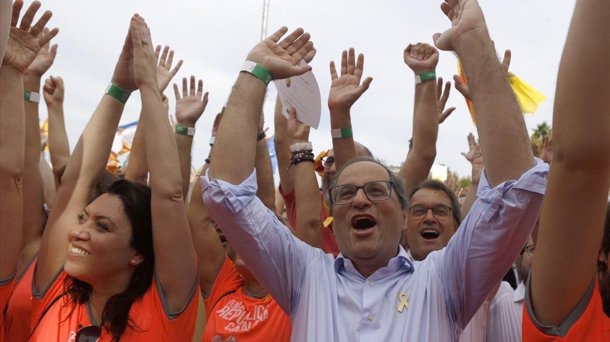 Quim Torra y Artur Mas en la Diada.