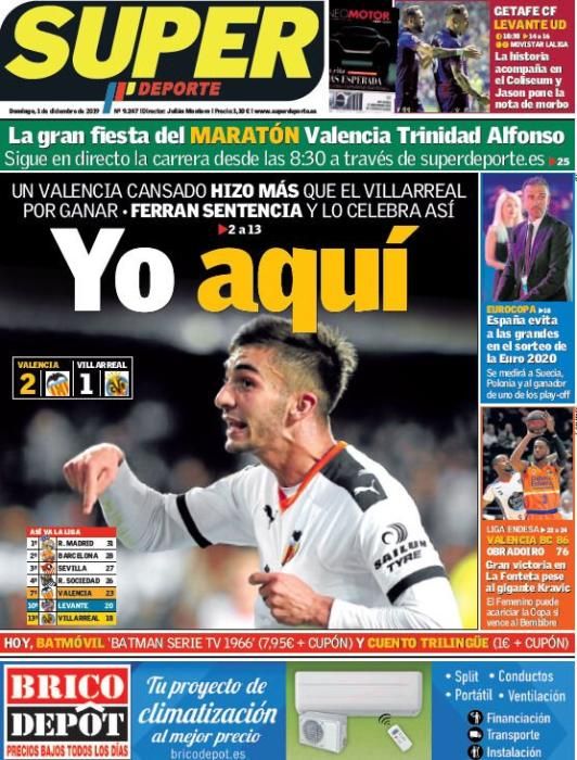 Las portadas deportivas de este domingo 01/12/2019