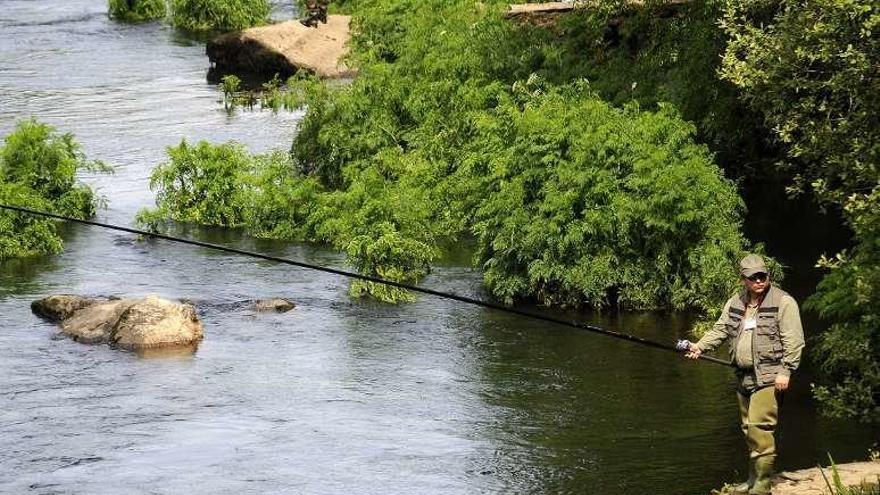 Pescadores en el río Ulla, en A Estrada. // Bernabé/Javier Lalín