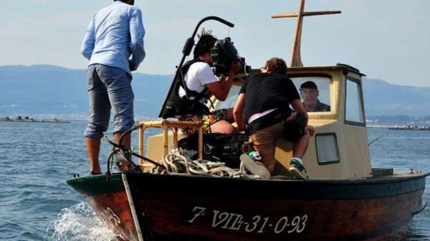 Grabación de un documental en el muelle de Vilanova de Arousa. // Iñaki Abella