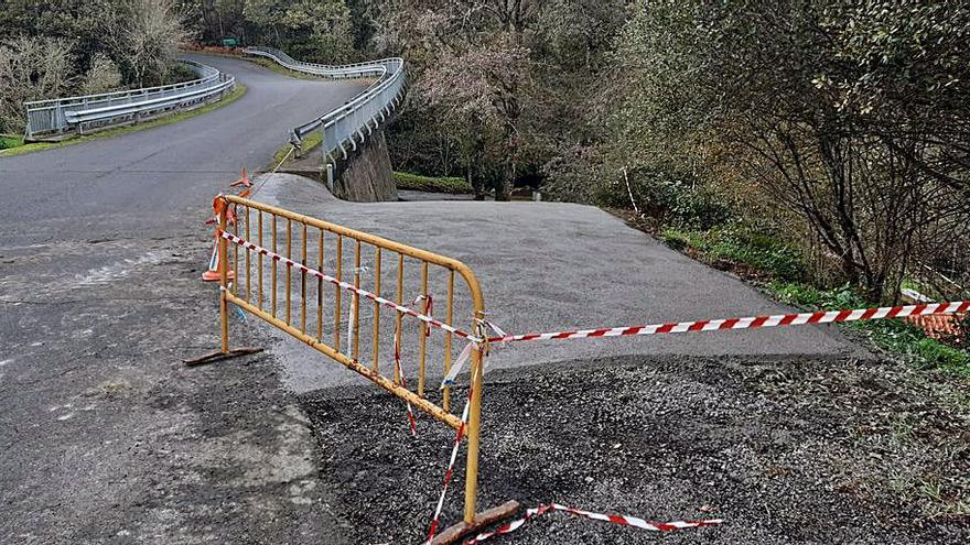 Estado de las obras en el acceso al área recreativa de Ponte Vilariño.