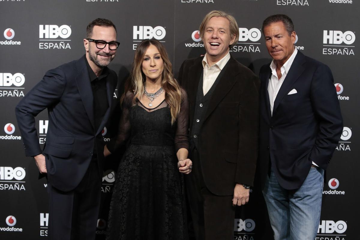 Sara Jessica Parker, Jaime Costos y Michael Smith en la fiesta de HBO España