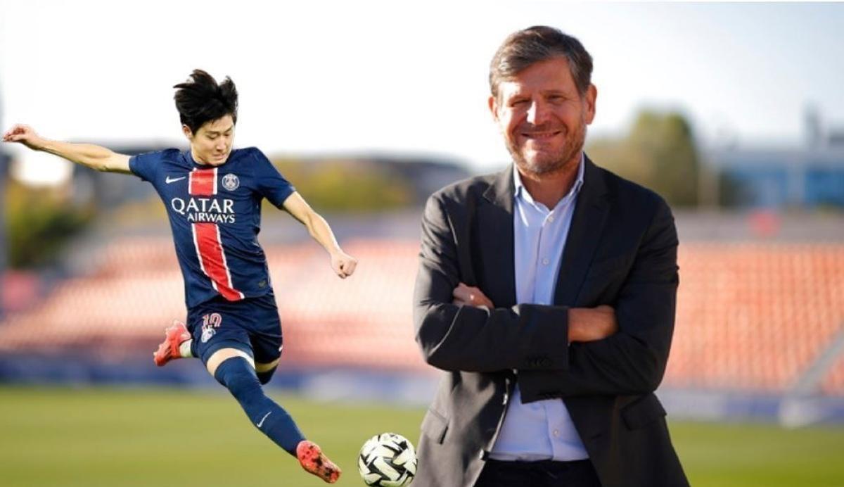 Kang-in Lee, a la izquierda, y Mateu Alemany, a la derecha.