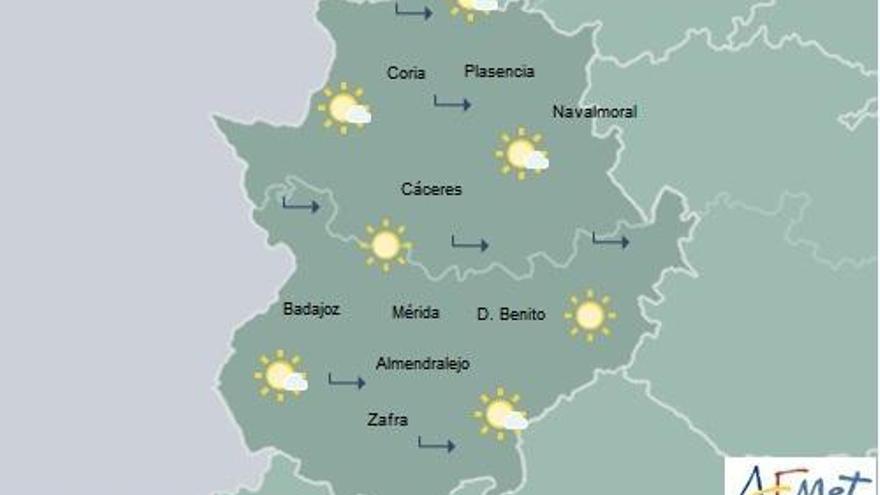 Alguna precipitación débil y temperaturas entre 11 y 31 grados