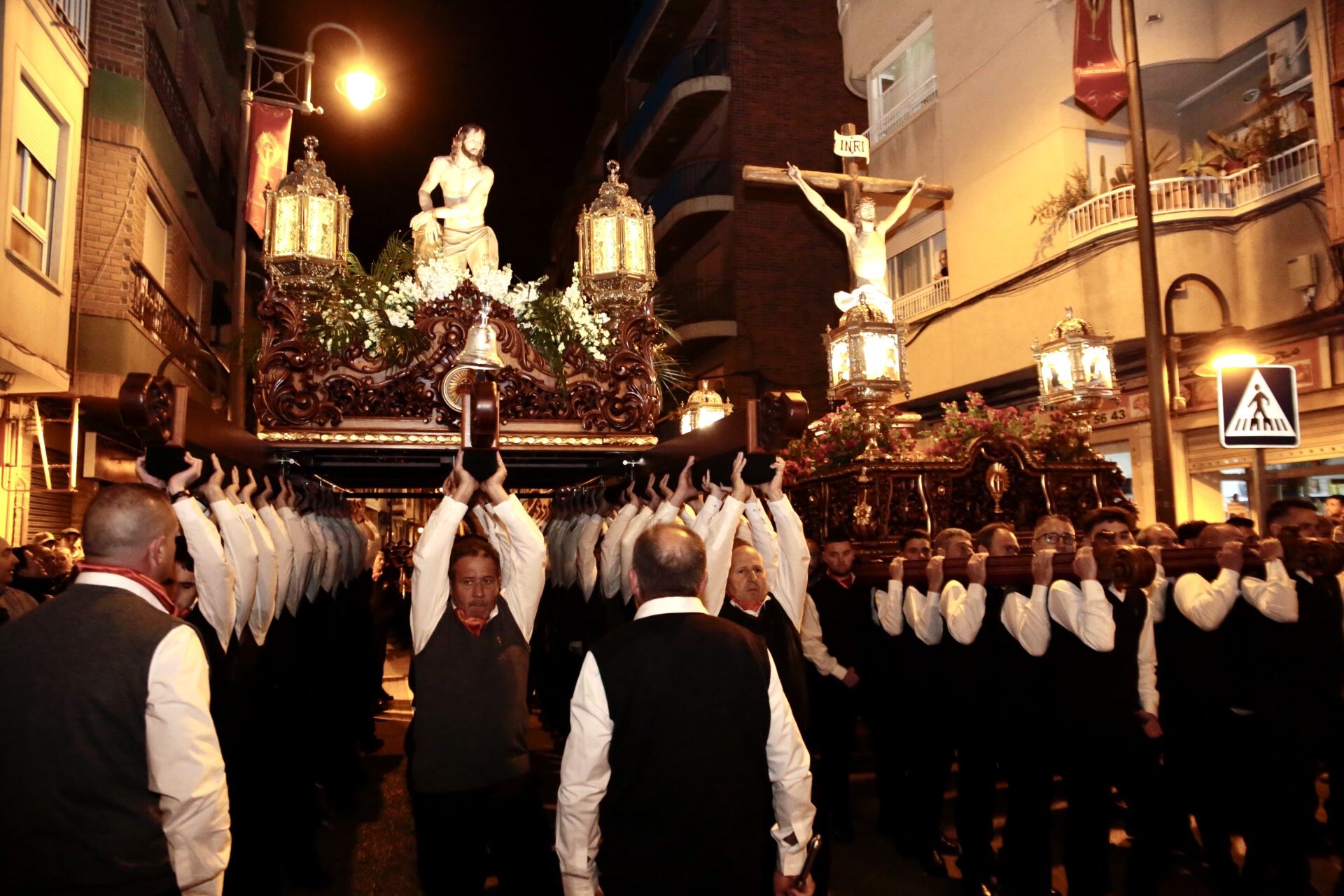 Imágenes del encuentro de las tres imágenes de la Archicofradía del Cristo de la Sangre de Lorca