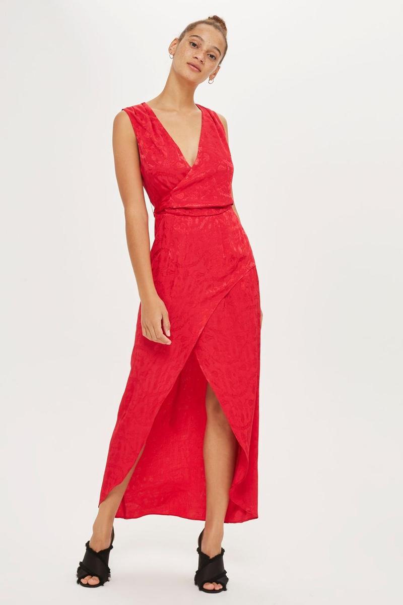 Vestido rojo con escote de Topshop para invitadas a bodas