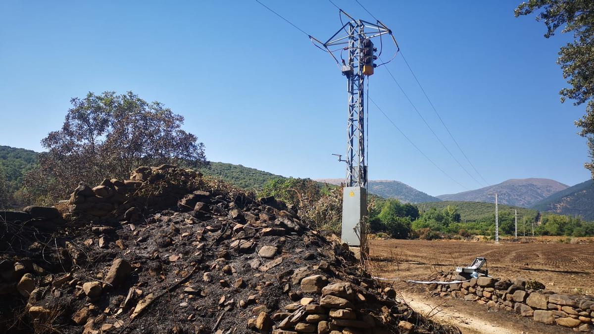 El transformador donde los vecinos aseguran que se originó el fuego y donde los agentes de protección de la naturaleza ya están analizando.