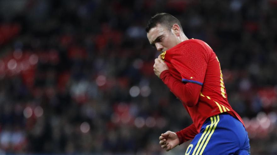 Aspas, en un encuentro con Inglaterra. // Carl Recine