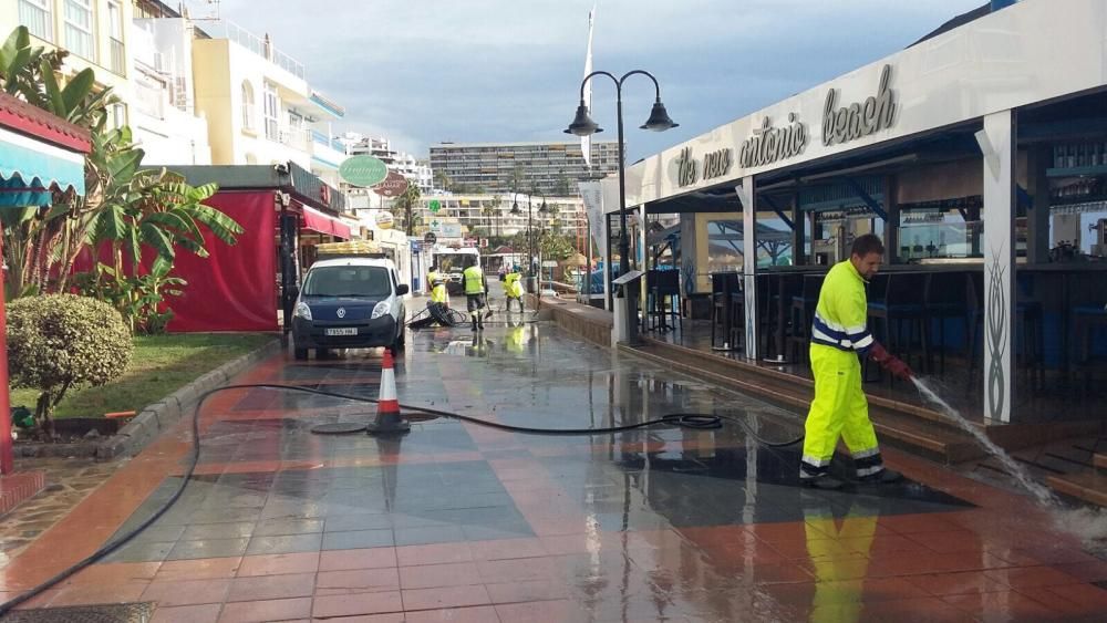 La lluvia ha provocado incendencias en las calles de Torremolinos.