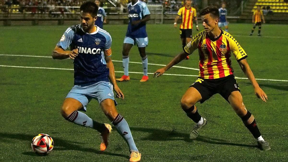 Acción del encuentro de Copa RFEF en el Narcís Sala