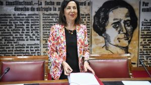 La ministra de Defensa, Margarita Robles, comparece en la Comisión de Defensa, en el Senado, a 27 de junio de 2025, en Madrid (España).