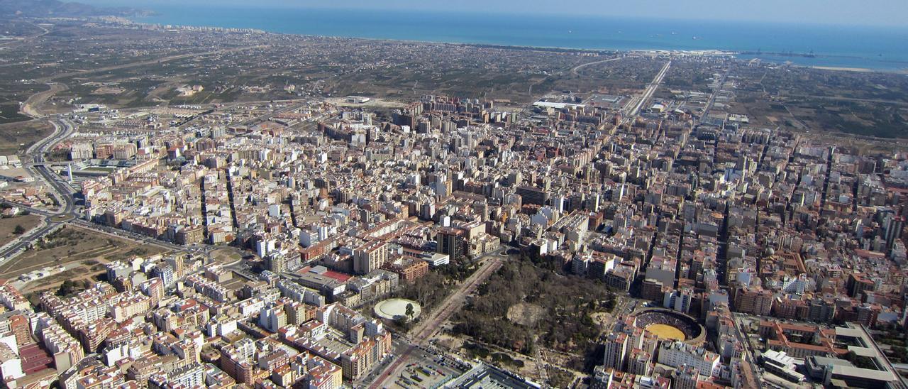 Vista área de la ciudad de Castelló, que lleva sin Plan General más de veinte años.