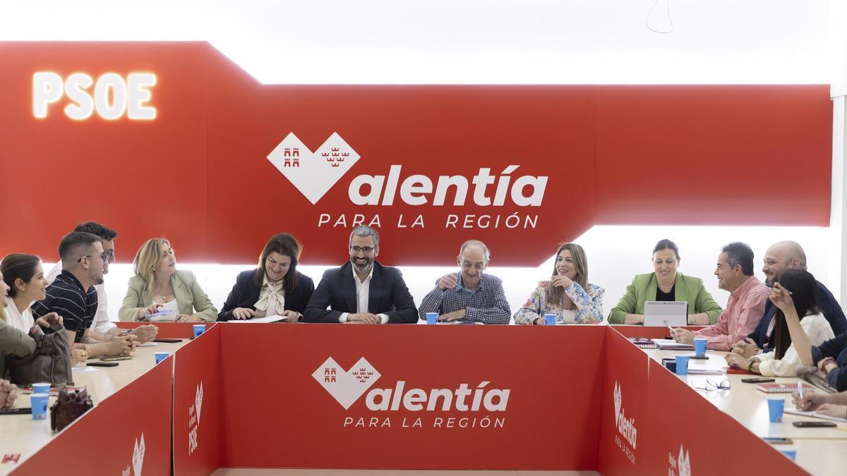 Reunión de la Comisión Ejecutiva Regional del PSRM-PSOE celebrada este miércoles por la tarde