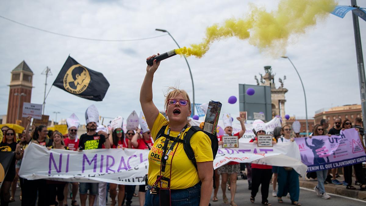 Manifestación de profesores en Barcelona