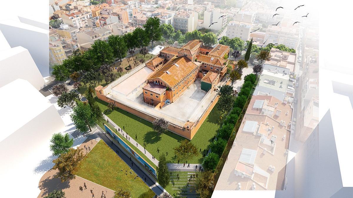 Render virtual sobre el projecte d'obertura dels jardins de la presó vella de Figueres.