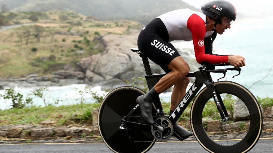 Fabian Cancellara, ayer, durante la prueba contrarreloj de Río de Janeiro.