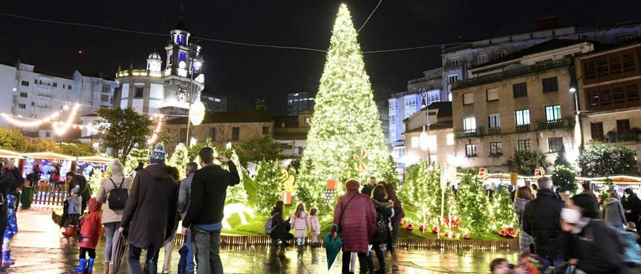 Decoración navideña del pasado año en A Ferrería.