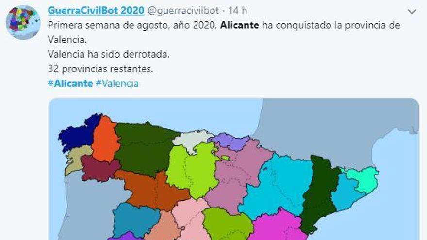Guerra Civil Bot: Alicante conquista Valéncia en agosto del año 2020