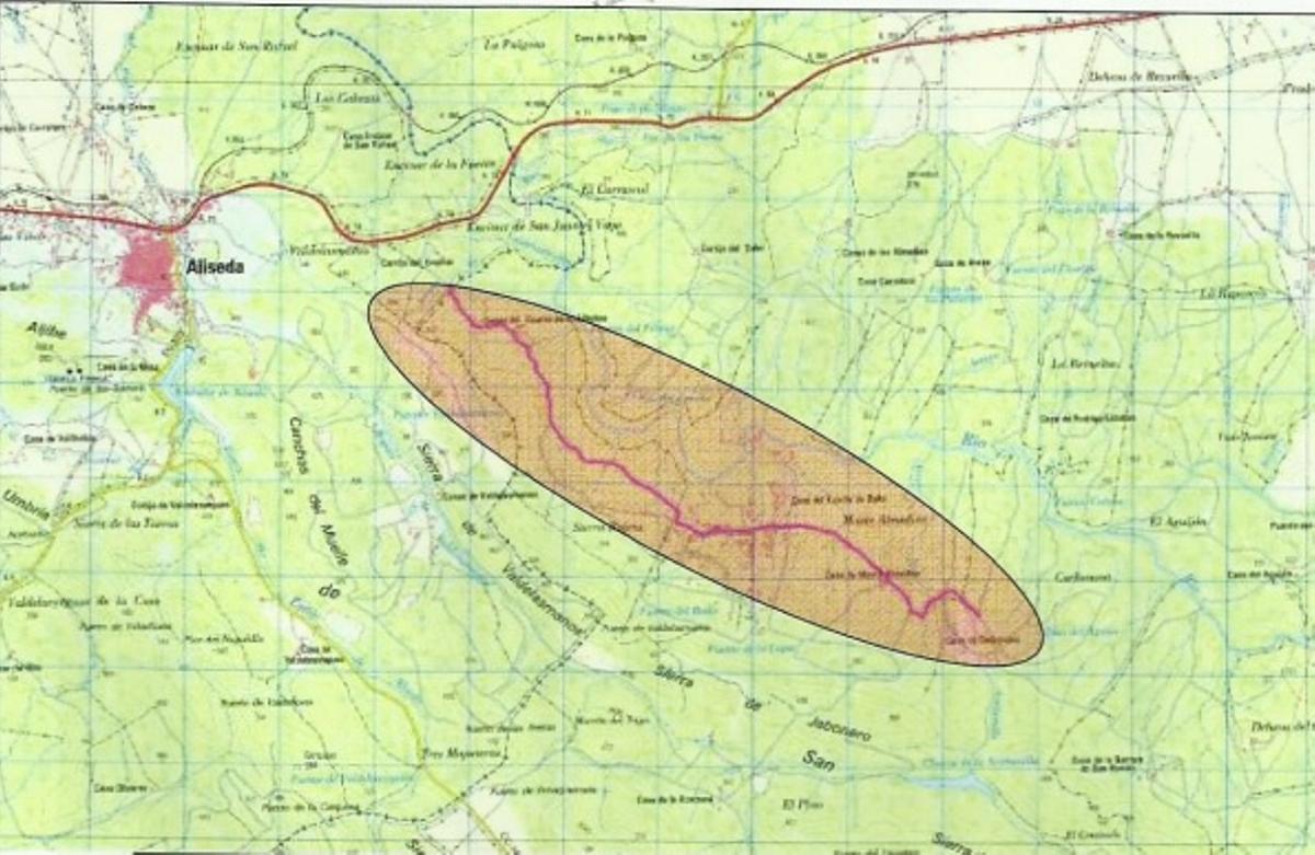 Plano de la actuación en el camino de Montealmeida.