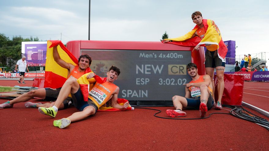 David García se cuelga el oro con España en el 4x400 del Europeo sub-23