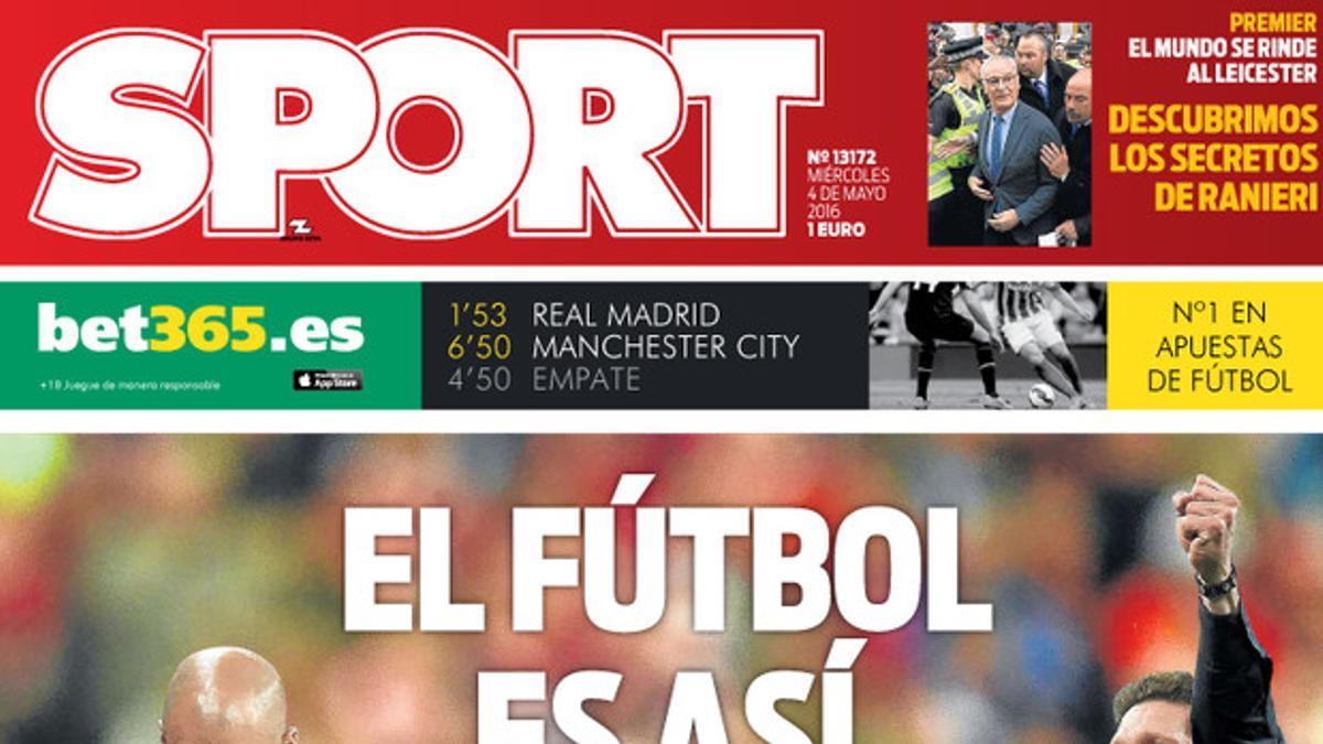 La portada de SPORT del 4 de mayo