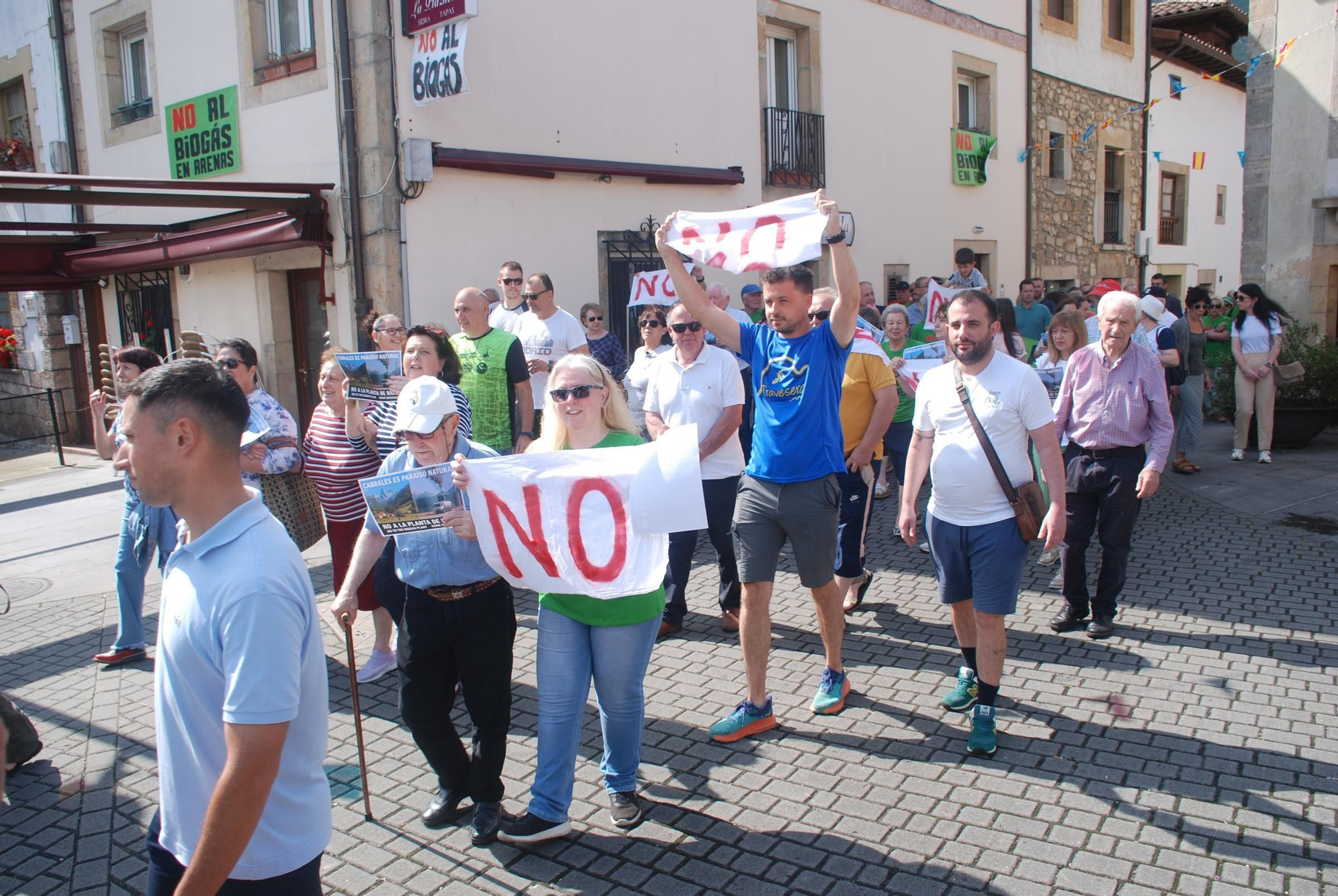 Manifestación contra la planta de biogás en Arenas de Cabrales