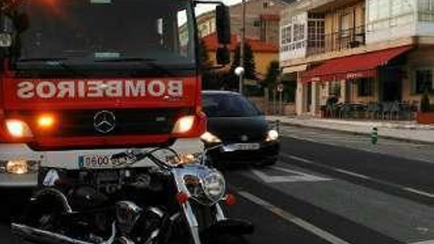 Moto accidentada en A Vichona.