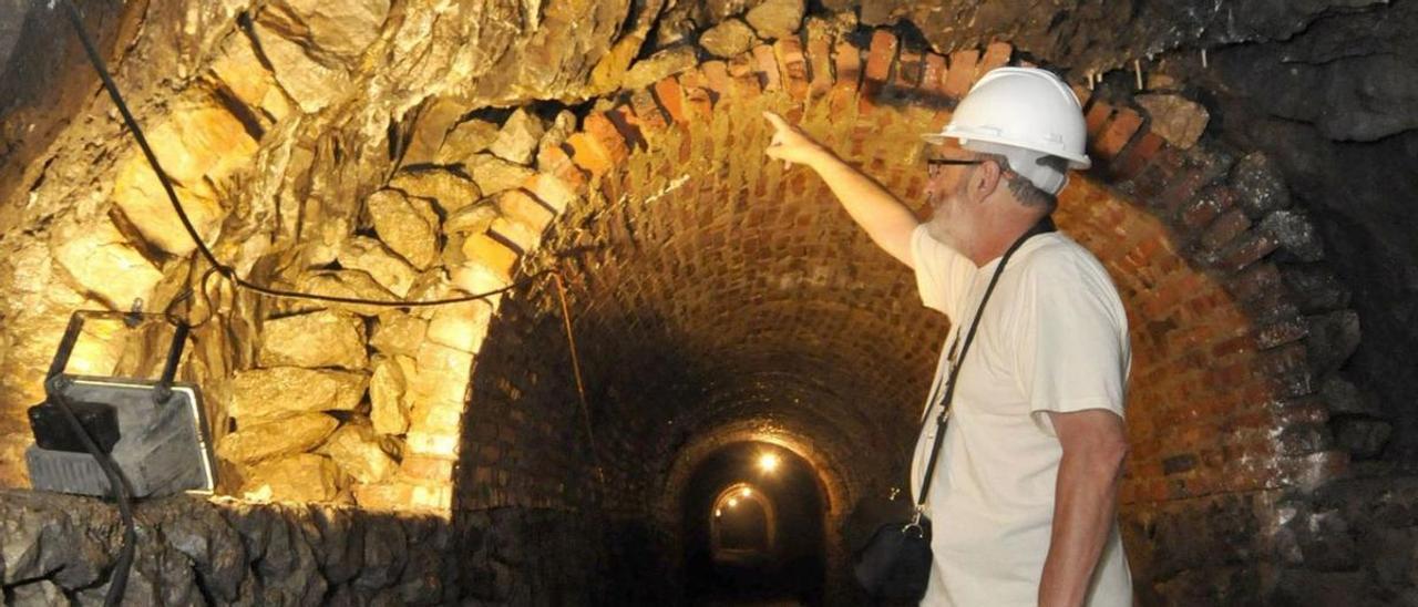 Una de las galerías de la mina de Texeo que fueron acondicionadas para el turismo.