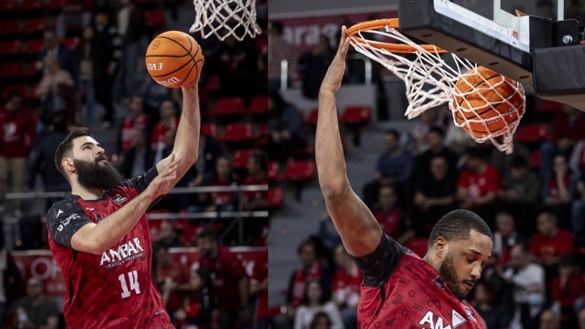 Dublejvic y Soriano, durante la rueda de calentamiento previa a un partido.