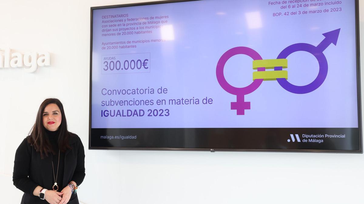 Lourdes Piña, en la presentación de las ayudas de igualdad de la Diputación